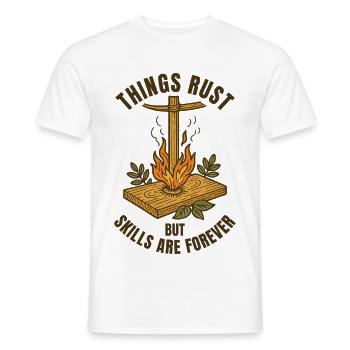 Things Rust Skills Forever Prepper Survival - Men's T-Shirt - white - Front - AI Model Male 178 dark (178cm)