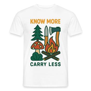 More knowledge less carry survival techniques - Men's T-Shirt - white - Front - AI Model Male 178 dark (178cm)