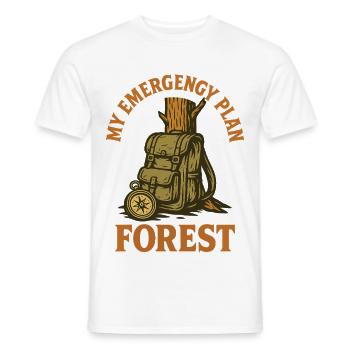 My Emergency Plan Forest Prepper Survival - Men's T-Shirt - white - Front - AI Model Male 178 dark (178cm)