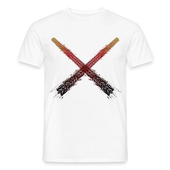 Reifenspur drapeau de l'Allemagne Swords - T-shirt homme - blanc - Devant - AI Model Male 178 dark (178cm)