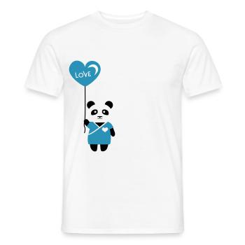 Pärchenshirt "Panda" Junge - Männer T-Shirt - Weiß - Vorne - AI Model Male 178 dark (178cm)