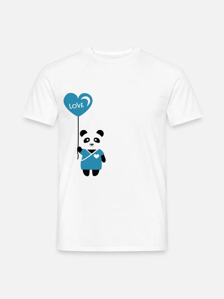 Pärchenshirt "Panda" Junge - Männer T-Shirt - Weiß