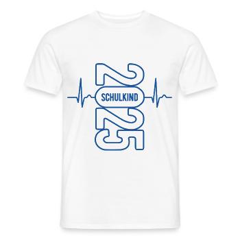 Schulkind 2025 - EKG - Puls - Einschulung - Männer T-Shirt - Weiß - Vorne - AI Model Male 178 dark (178cm)