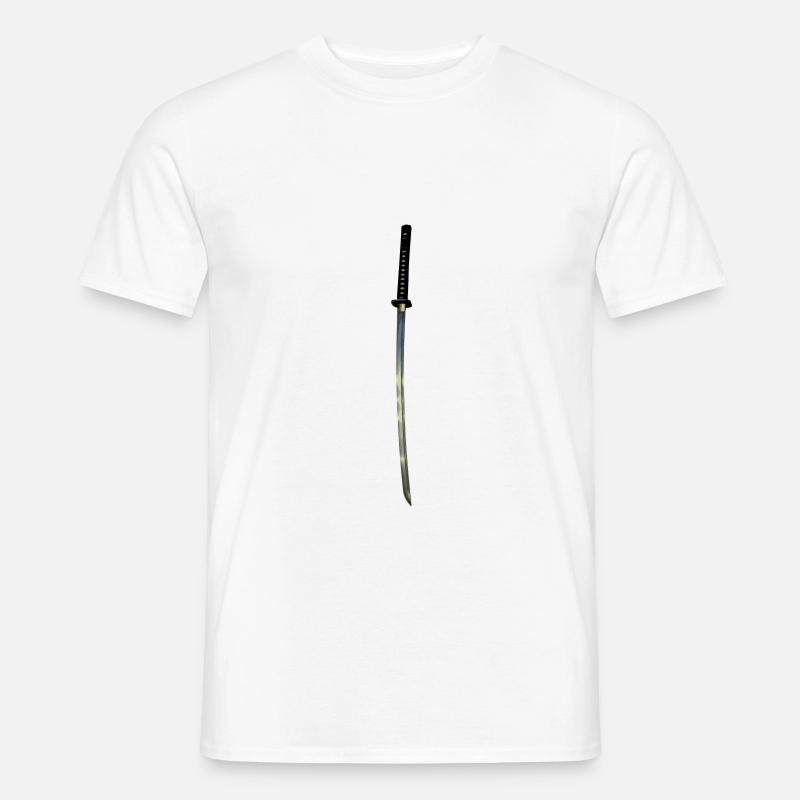 Samurai Katana - Männer T-Shirt - Weiß