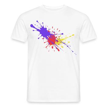 Bunte Farbflecken Geschenk stylish - Männer T-Shirt - Weiß - Vorne - AI Model Male 178 dark (178cm)