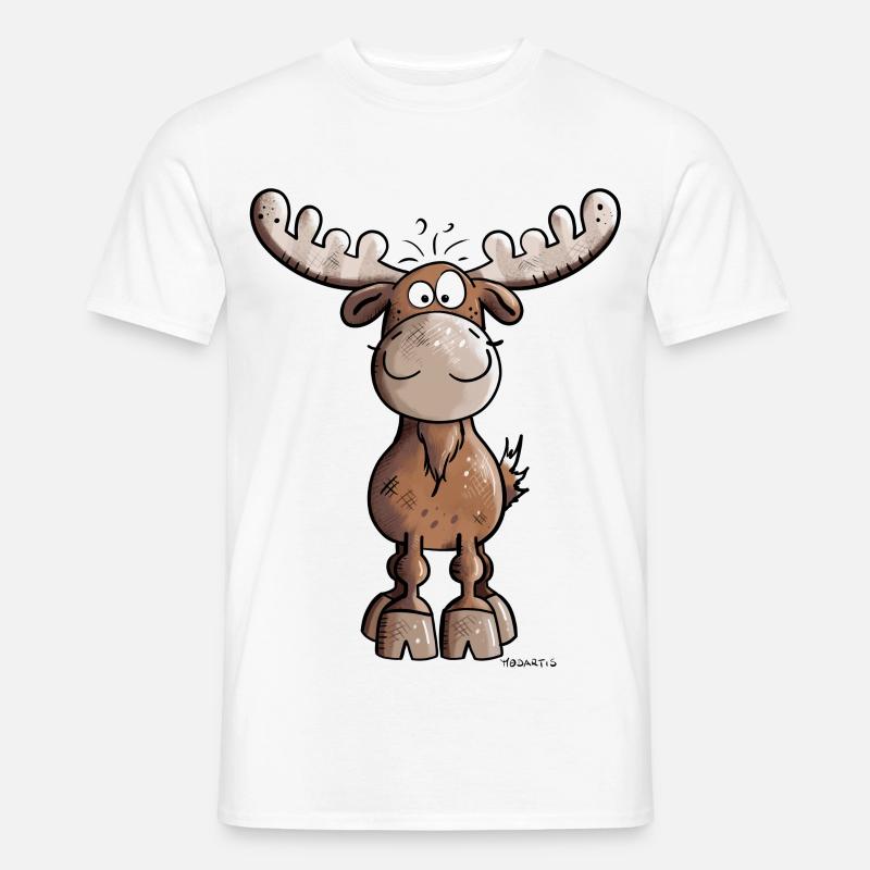 Grappig Eland - T-shirt herr - vit