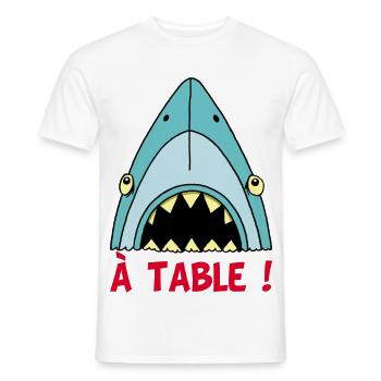 Hungriger Hai! - Männer T-Shirt - Weiß - Vorne - AI Model Male 178 dark (178cm)