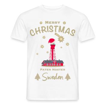 Weihnachten, Schweden, Leuchtturm Pater Noster - Männer T-Shirt - Weiß - Vorne - AI Model Male 178 dark (178cm)