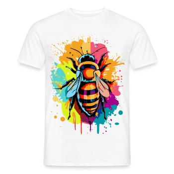 Bee Colorful - Bees & Bees - Honey Bee - Men's T-Shirt - white - Front - AI Model Male 178 dark (178cm)