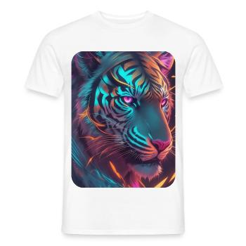 Néon Tiger Thème Lucid - T-shirt homme - blanc - Devant - AI Model Male 178 dark (178cm)