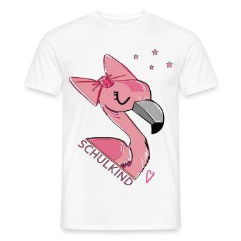 Écolier, Flamant rose - T-shirt homme - blanc - Devant - AI Model Male 178 dark (178cm)