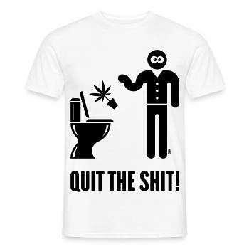 Quit The Shit! (Cannabis / Marihuana / Hanf / B) - Männer T-Shirt - Weiß - Vorne - AI Model Male 178 dark (178cm)