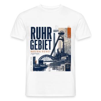 Ruhrgebiet Industrie Collage - Männer T-Shirt - Weiß - Vorne - AI Model Male 178 dark (178cm)