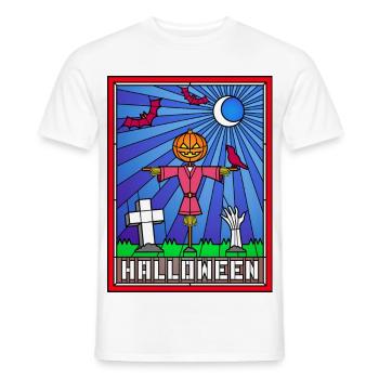 Halloween-Szene Buntglaskunst - Männer T-Shirt - Weiß - Vorne - AI Model Male 178 dark (178cm)