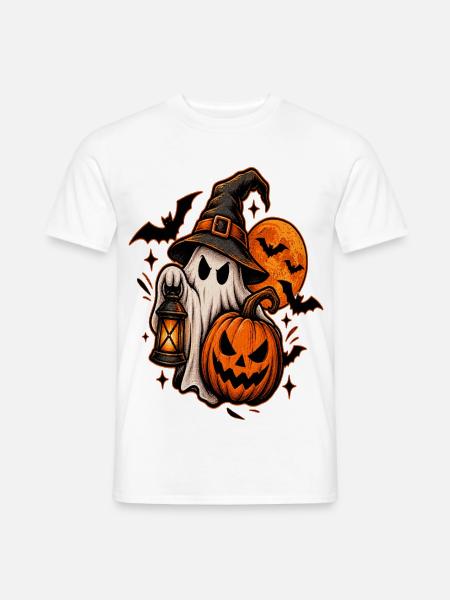 Spukhaftes Halloween Design - Männer T-Shirt - Weiß