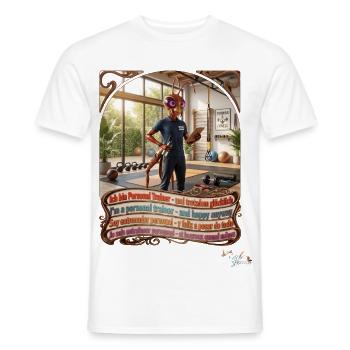 Heuschrecke JOGUE Personal Trainer in 4 Sprachen - Männer T-Shirt - Weiß - Vorne - AI Model Male 178 dark (178cm)
