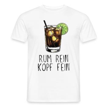 Rum rein Kopf fein - Saufspruch Longdrink und Lime - Männer T-Shirt - Weiß - Vorne - AI Model Male 178 dark (178cm)