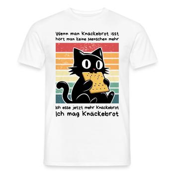 Menschen überhören - Schwarze Katze Sarkasmus - Männer T-Shirt - Weiß - Vorne - AI Model Male 178 dark (178cm)