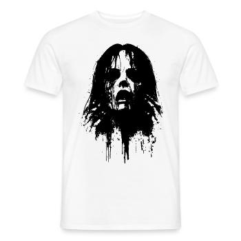 Dämonischer Frauenkopf mit leeren Augen - Männer T-Shirt - Weiß - Vorne - AI Model Male 178 dark (178cm)