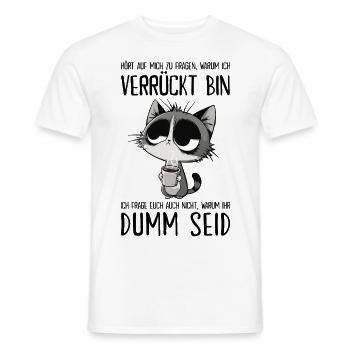 Grummelige Kaffee-Katze für Morgenmuffel - Männer T-Shirt - Weiß - Vorne - AI Model Male 178 dark (178cm)
