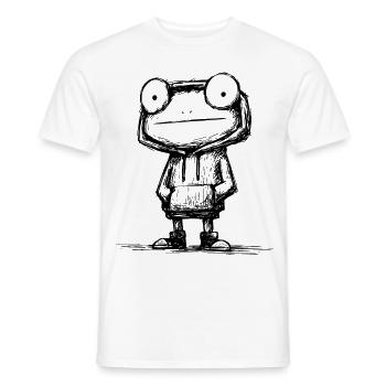 Kawaii Frosch Cartoon Skizze – niedlich & lustig - Männer T-Shirt - Weiß - Vorne - AI Model Male 178 dark (178cm)
