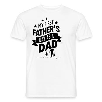 My First Fathers Day Baby Announcement Dad - Men's T-Shirt - white - Front - AI Model Male 178 dark (178cm)