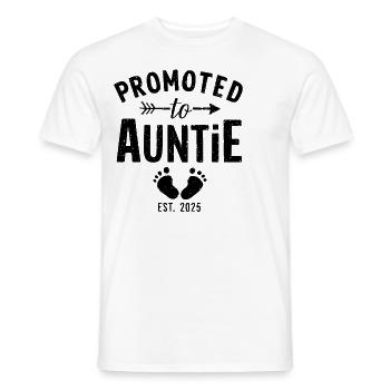 Promoted to Auntie 2025 Gender Reveal Funny - Men's T-Shirt - white - Front - AI Model Male 178 dark (178cm)