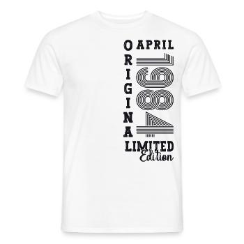 39e anniversaire homme April Né 1984 Original - T-shirt homme - blanc - Devant - AI Model Male 178 dark (178cm)