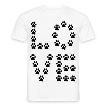 Paw Print Love – Minimal Dog & Pet Design - Männer T-Shirt - Weiß - Vorne - AI Model Male 178 dark (178cm)