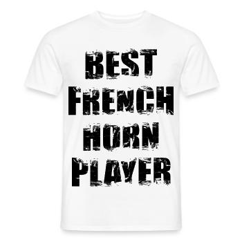 French horn player - Men's T-Shirt - white - Front - AI Model Male 178 dark (178cm)