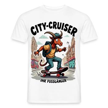 Skater Goat - Men's T-Shirt - white - Front - AI Model Male 178 dark (178cm)