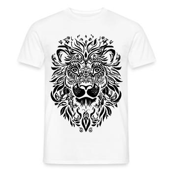 Lion Mandala Face - Men's T-Shirt - white - Front - AI Model Male 178 dark (178cm)