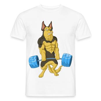Berger allemand Haltérophilie - T-shirt homme - blanc - Devant - AI Model Male 178 dark (178cm)