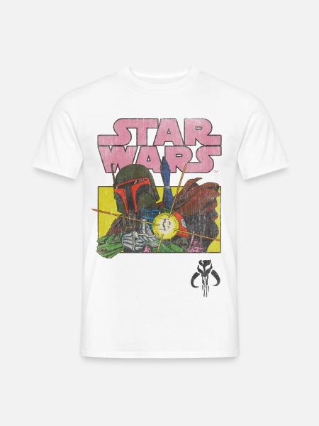 Star Wars: Mandalorian Retro Design Manalorianer - Männer T-Shirt - Weiß