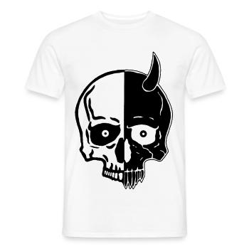 Crâne et démon yin et yang - T-shirt homme - blanc - Devant - AI Model Male 178 dark (178cm)