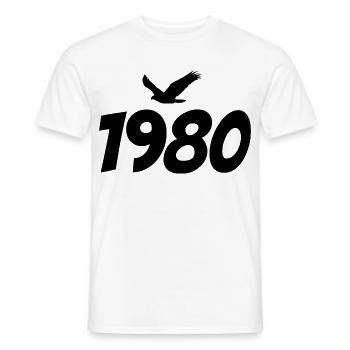 Vintage Eagle Graphic des années 1980 - T-shirt homme - blanc - Devant - AI Model Male 178 dark (178cm)