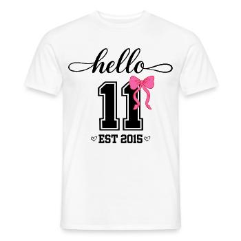 Hello 11 Est 2015 Coquette Schleife Mädchen Geburt - Männer T-Shirt - Weiß - Vorne - AI Model Male 178 dark (178cm)
