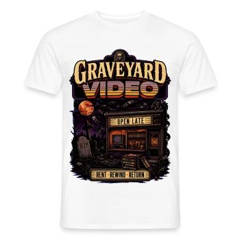 Graveyard Video Open Spät Retro - Männer T-Shirt - Weiß - Vorne - AI Model Male 178 dark (178cm)