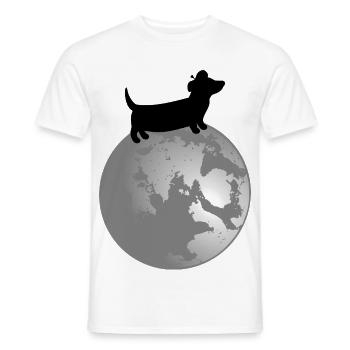 Dachshund Dogs Moon - Männer T-Shirt - Weiß - Vorne - AI Model Male 178 dark (178cm)