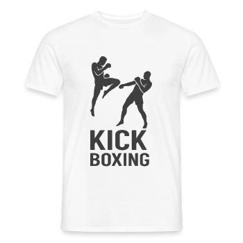 Kickbox Fight Silhouette - Männer T-Shirt - Weiß - Vorne - AI Model Male 178 dark (178cm)