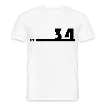 34_Black - Männer T-Shirt - Weiß - Vorne - AI Model Male 178 dark (178cm)