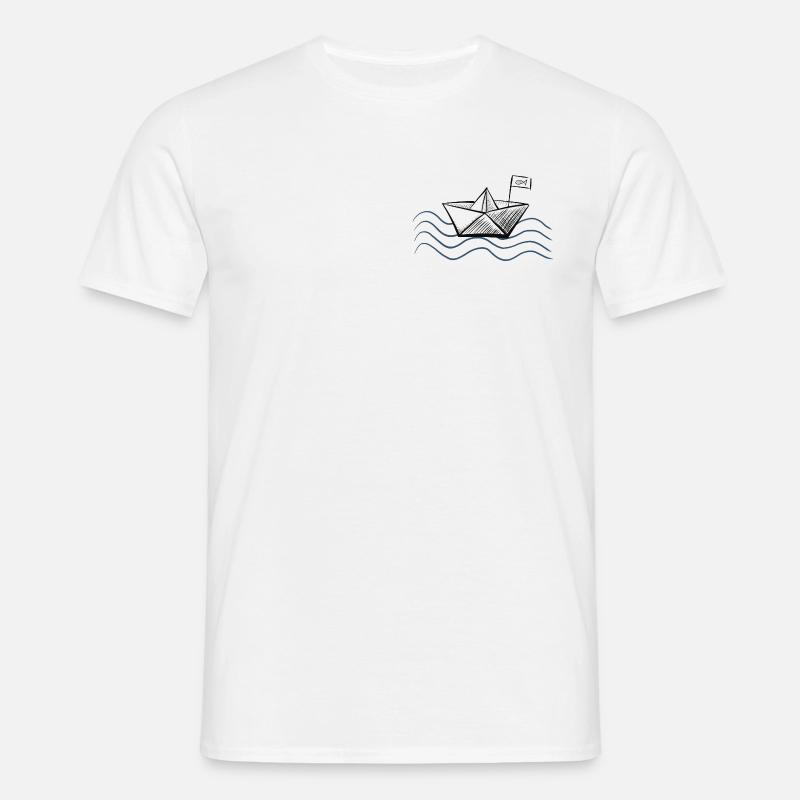 Papierboot - Männer T-Shirt - Weiß