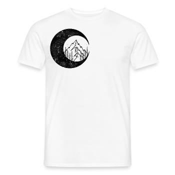 Un croissant avec une illustration de montagne - T-shirt homme - blanc - Devant - AI Model Male 178 dark (178cm)