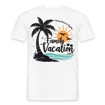 Family Vacation 2025 Beach Matching Family Summer - T-shirt homme - blanc - Devant - AI Model Male 178 dark (178cm)