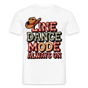 Always in line dance mode colorful LInedance design - Men's T-Shirt - white - Front - AI Model Male 178 dark (178cm)