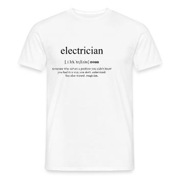 Dictionnaire des définitions d'électricien - T-shirt homme - blanc - Devant - AI Model Male 178 dark (178cm)