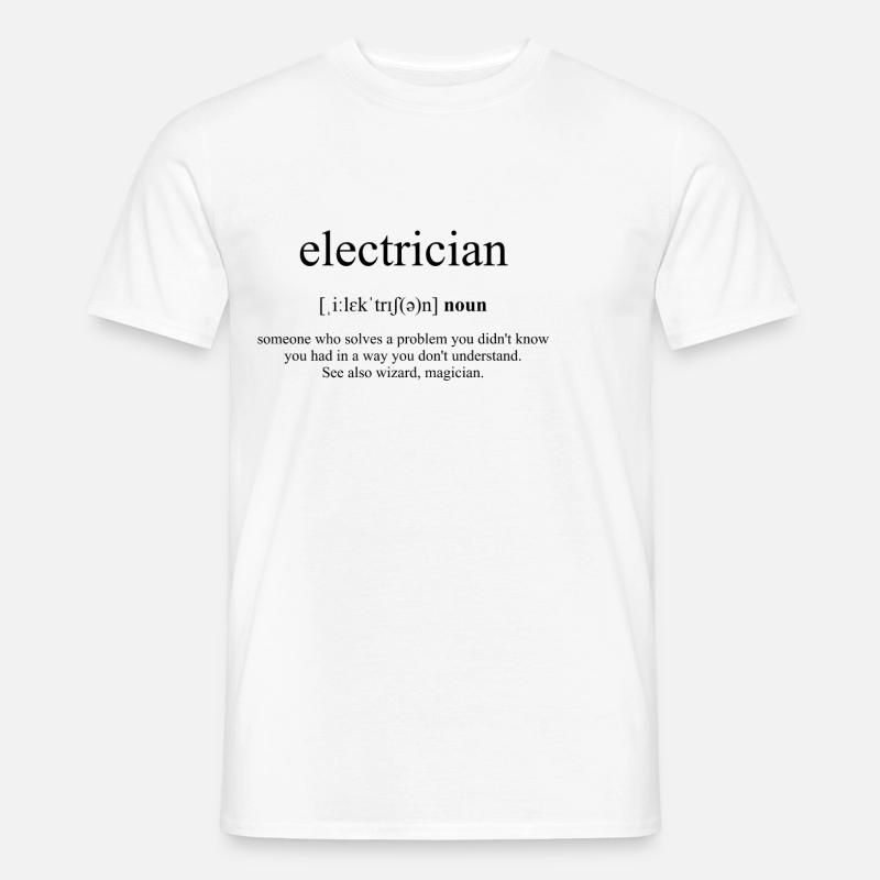 Elektriker Definition Dictionary - Mænd T-shirt - hvid