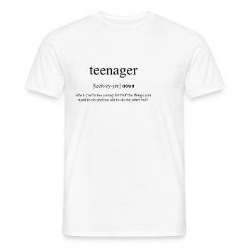 Dictionnaire de définition de l’adolescent (Jugendlicher) - T-shirt homme - blanc - Devant - AI Model Male 178 dark (178cm)