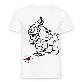 Esel Kopf Eselbaby Eselkind kleiner Esel Herz - Männer T-Shirt - Weiß - Vorne - AI Model Male 178 dark (178cm)