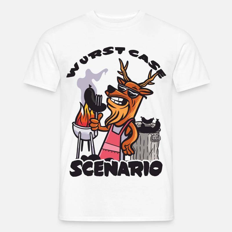 Wurst Case Scenario, Verkohlte Bratwurst - Männer T-Shirt - Weiß
